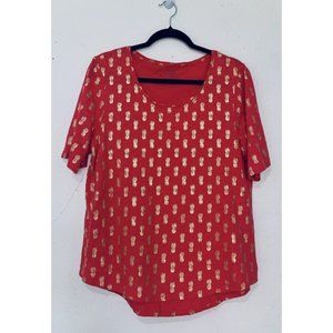 Chico's Women's The Ultimate Tee Cotton Blend  Slub Pineapple Tee Size 2